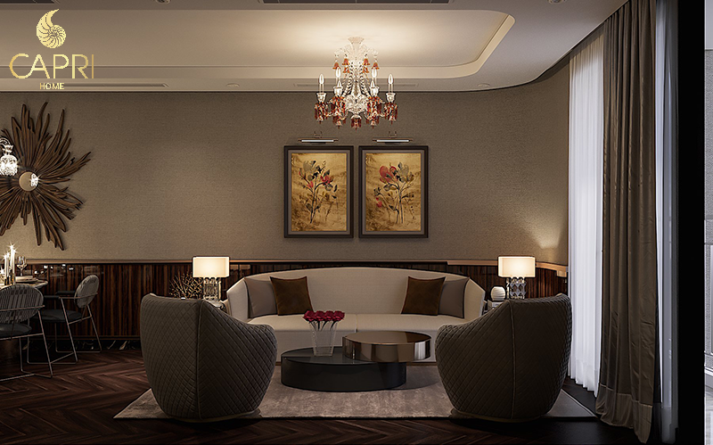 THIẾT KẾ NỘI THẤT CHUNG CƯ 2 PHÒNG NGỦ SANG TRỌNG